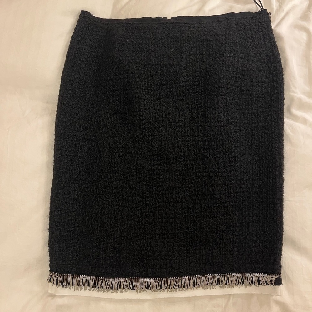 No. 21 Black Pencil Skirt with Metal Fringe - Size: 46